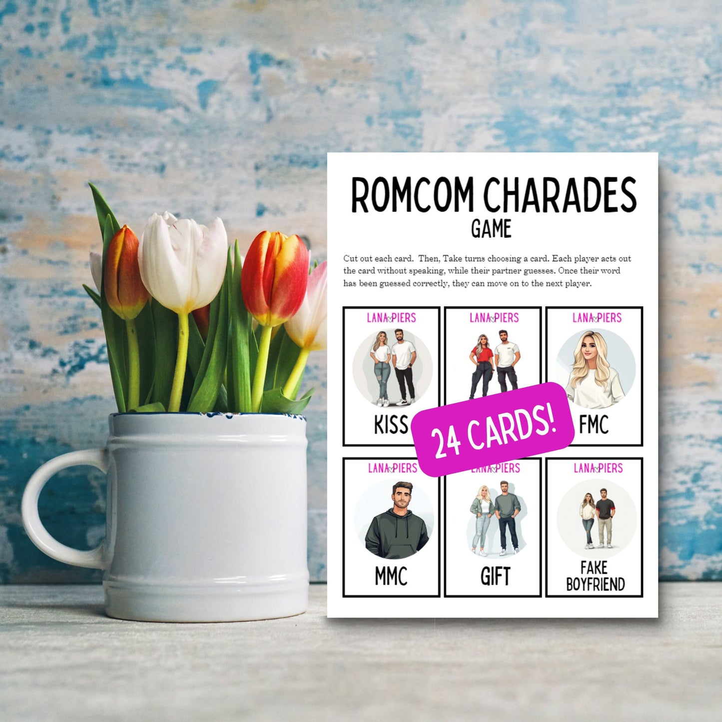 Printable Charades Cards Romcom Theme